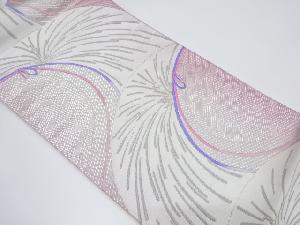 抽象鳥模様織り出し袋帯